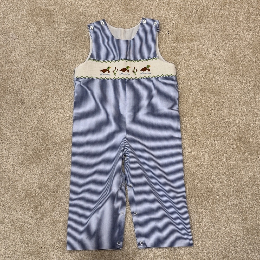 Stitchy Fish Striped Duck Smocked Jon Jon